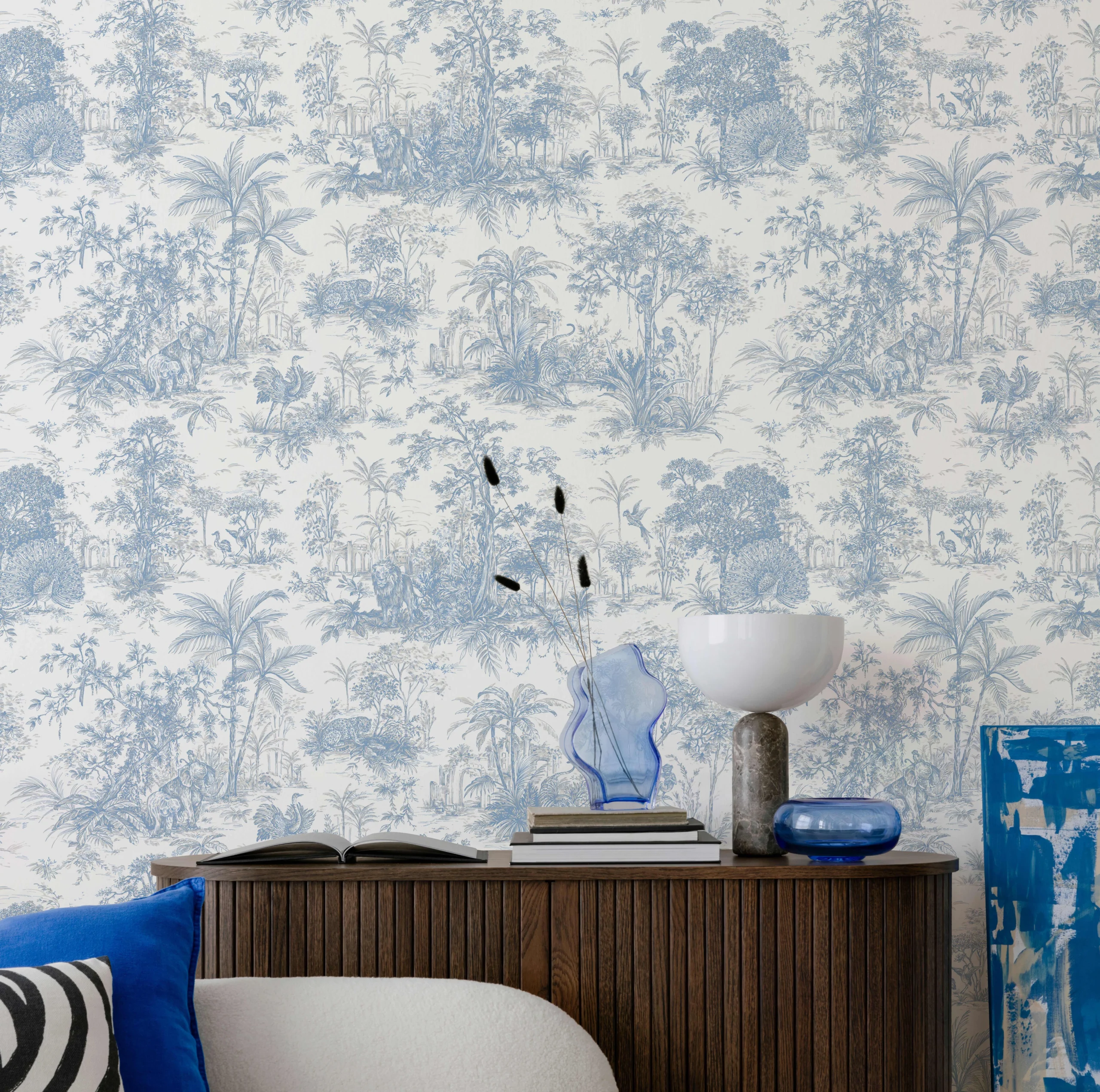 Blue Textured Wallpaper – Natural Glittering (24207-2)